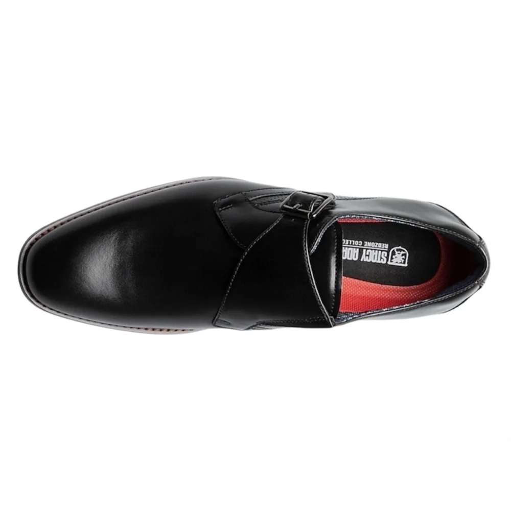 STACY ADAMS Karcher Plain Toe Monk Strap Slip-On Dress Shoes size 7.5